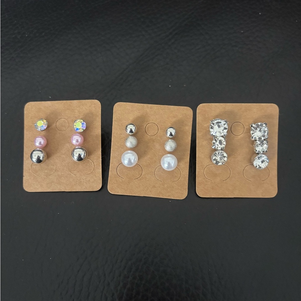 Stud Earring Set (9 Pairs) - Picture 1 of 4